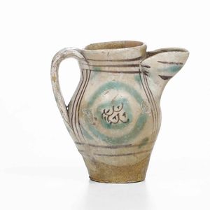 Piccolo versatoio. <BR>Orvieto (?), XV secolo.  - Asta Maioliche e Porcellane - Associazione Nazionale - Case d'Asta italiane