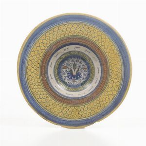 Piatto.<BR>Faenza, ultimo quarto del XV secolo.  - Asta Maioliche e Porcellane - Associazione Nazionale - Case d'Asta italiane