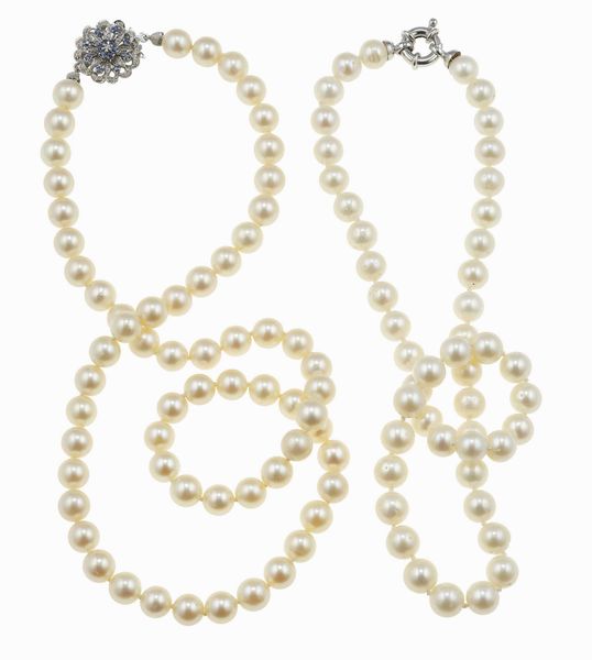 Lotto composto da due collane di perle coltivate  - Asta Gioielli - Associazione Nazionale - Case d'Asta italiane