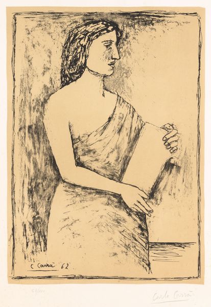 Carlo Carrà : Donna con libro  - Asta Prints & Multiples - Associazione Nazionale - Case d'Asta italiane