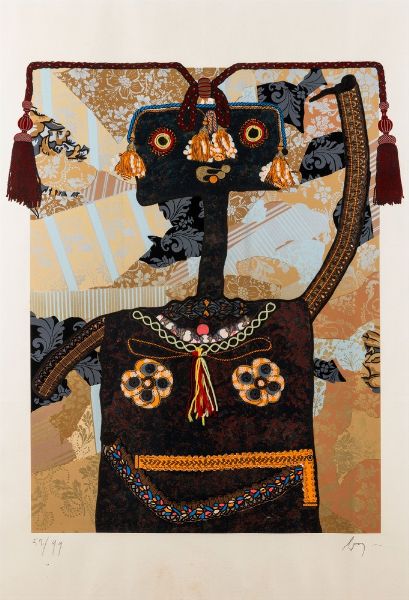 ENRICO BAJ : Marie Françoise Cathérine de Beauvan-Craon Marchesa di Boufflers  - Asta Prints & Multiples - Associazione Nazionale - Case d'Asta italiane