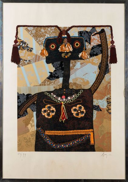 ENRICO BAJ : Marie Françoise Cathérine de Beauvan-Craon Marchesa di Boufflers  - Asta Prints & Multiples - Associazione Nazionale - Case d'Asta italiane