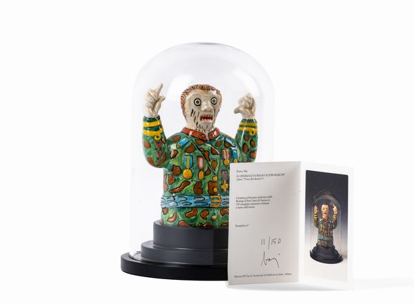 ENRICO BAJ : Il Generale Norman Schwarzkopf  - Asta Prints & Multiples - Associazione Nazionale - Case d'Asta italiane