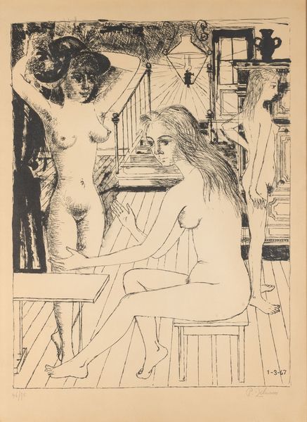 Paul Delvaux : Nudi femminili in un interno  - Asta Prints & Multiples - Associazione Nazionale - Case d'Asta italiane