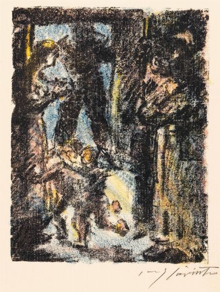 Lovis Corinth : Johannes Parricida with Tell (dalla serie Guglielmo Tell)  - Asta Prints & Multiples - Associazione Nazionale - Case d'Asta italiane