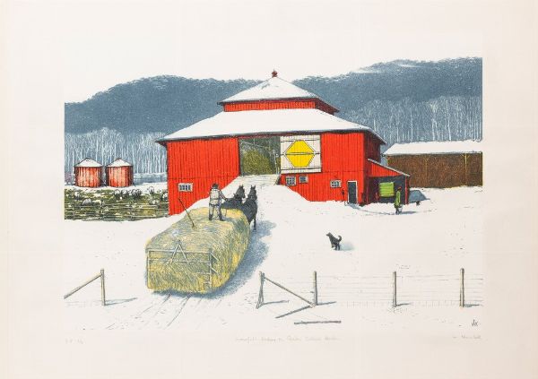 William Kurelek : Snowfall ending on Quebec-Ontario border  - Asta Prints & Multiples - Associazione Nazionale - Case d'Asta italiane