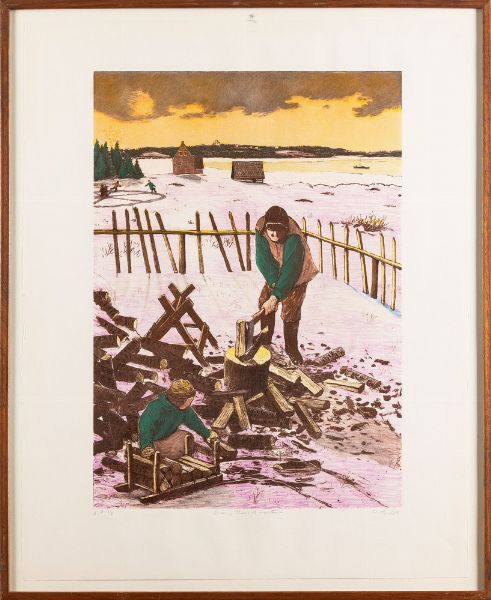 William Kurelek : Evening chore in the maritimes  - Asta Prints & Multiples - Associazione Nazionale - Case d'Asta italiane
