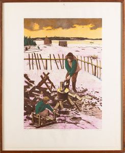 William Kurelek : Evening chore in the maritimes  - Asta Prints & Multiples - Associazione Nazionale - Case d'Asta italiane