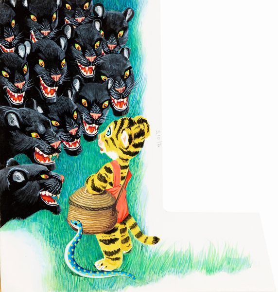 Libico Maraja : Kim tigrotto delle pantere nere  - Asta Fairy Tales / Illustrazioni Originali - Associazione Nazionale - Case d'Asta italiane