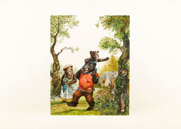 Giorgio Scarato : I tre orsi  - Asta Fairy Tales / Illustrazioni Originali - Associazione Nazionale - Case d'Asta italiane