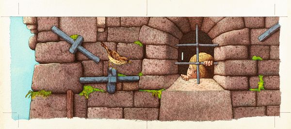 Roberto Innocenti : Il reuccio degli uccelli  - Asta Fairy Tales / Illustrazioni Originali - Associazione Nazionale - Case d'Asta italiane