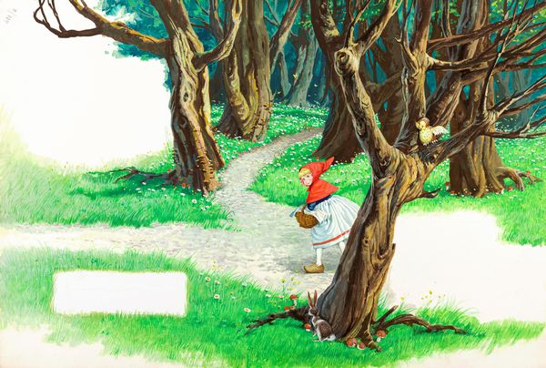 Libico Maraja : Cappuccetto rosso  - Asta Fairy Tales / Illustrazioni Originali - Associazione Nazionale - Case d'Asta italiane