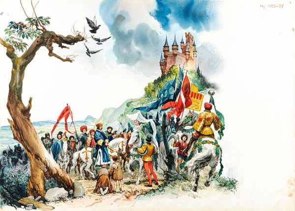 Ferri (Rino Ferrari) : La bella addormentata nel bosco  - Asta Fairy Tales / Illustrazioni Originali - Associazione Nazionale - Case d'Asta italiane