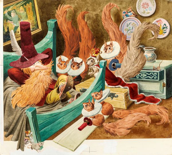 Tony Wolf (Antonio Lupatelli) : Dodici racconti meravigliosi della Regina Fabiola  - Asta Fairy Tales / Illustrazioni Originali - Associazione Nazionale - Case d'Asta italiane