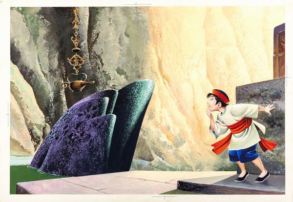 Tony Wolf (Antonio Lupatelli) : La lampada di Aladino  - Asta Fairy Tales / Illustrazioni Originali - Associazione Nazionale - Case d'Asta italiane