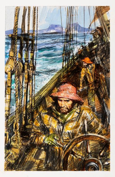 Gianni Renna : Salgari - I pescatori di Balene  - Asta Fairy Tales / Illustrazioni Originali - Associazione Nazionale - Case d'Asta italiane