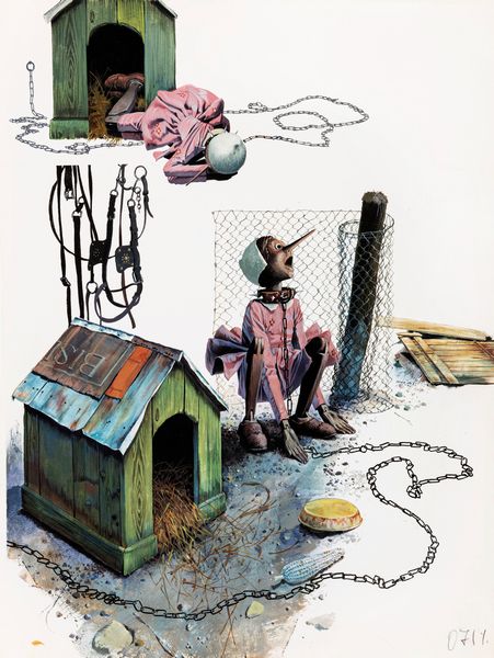 Sergio (Romano Rizzato) : Le avventure di Pinocchio  - Asta Fairy Tales / Illustrazioni Originali - Associazione Nazionale - Case d'Asta italiane