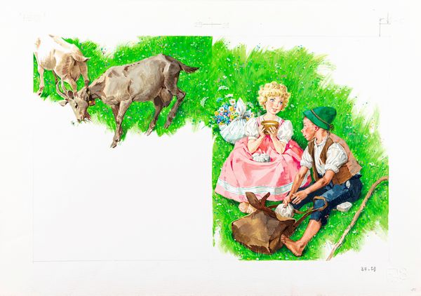 Libico Maraja : Heidi  - Asta Fairy Tales / Illustrazioni Originali - Associazione Nazionale - Case d'Asta italiane