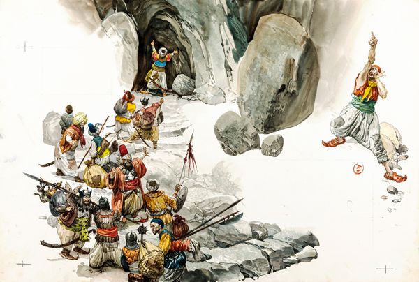 Ferri (Rino Ferrari) : Al Bab e i quaranta ladroni  - Asta Fairy Tales / Illustrazioni Originali - Associazione Nazionale - Case d'Asta italiane