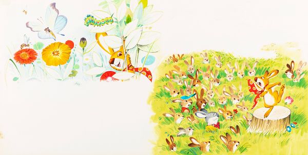 Tony Wolf (Antonio Lupatelli) : Starter leprotto autista  - Asta Fairy Tales / Illustrazioni Originali - Associazione Nazionale - Case d'Asta italiane