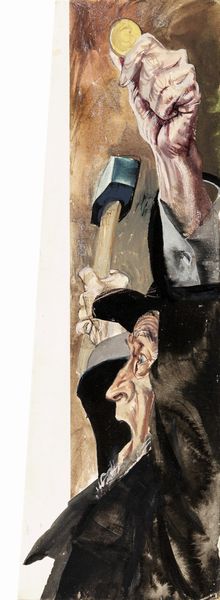 Riga, Diego e Dale (Giorgio De Gaspari) : Moby Dick  - Asta Fairy Tales / Illustrazioni Originali - Associazione Nazionale - Case d'Asta italiane