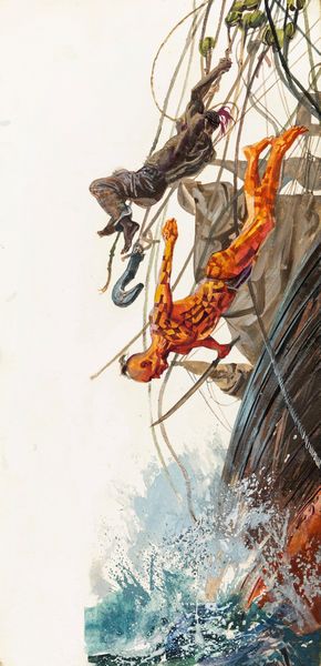 Riga, Diego e Dale (Giorgio De Gaspari) : Moby Dick  - Asta Fairy Tales / Illustrazioni Originali - Associazione Nazionale - Case d'Asta italiane