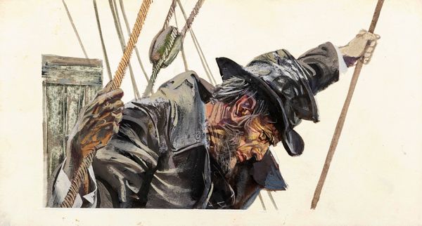 Riga, Diego e Dale (Giorgio De Gaspari) : Moby Dick  - Asta Fairy Tales / Illustrazioni Originali - Associazione Nazionale - Case d'Asta italiane