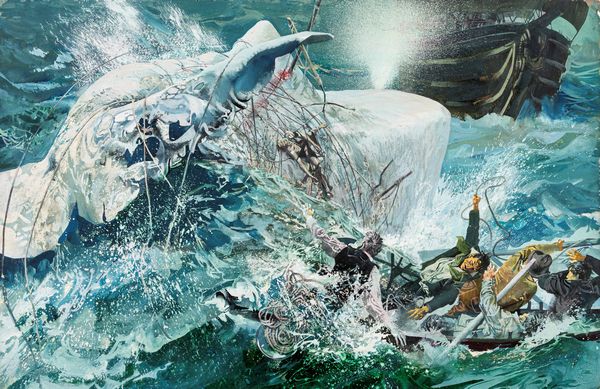 Riga, Diego e Dale (Giorgio De Gaspari) : Moby Dick  - Asta Fairy Tales / Illustrazioni Originali - Associazione Nazionale - Case d'Asta italiane