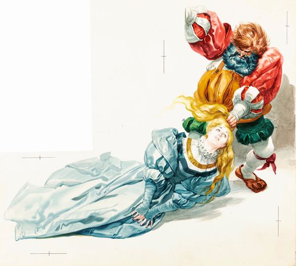 Ferri (Rino Ferrari) : Barbabl  - Asta Fairy Tales / Illustrazioni Originali - Associazione Nazionale - Case d'Asta italiane