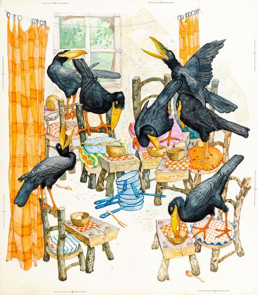 Sergio (Romano Rizzato) : I sette corvi  - Asta Fairy Tales / Illustrazioni Originali - Associazione Nazionale - Case d'Asta italiane