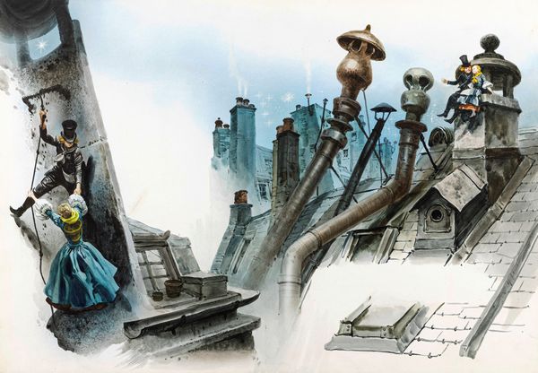 Libico Maraja : La pastorella e lo spazzacamino  - Asta Fairy Tales / Illustrazioni Originali - Associazione Nazionale - Case d'Asta italiane