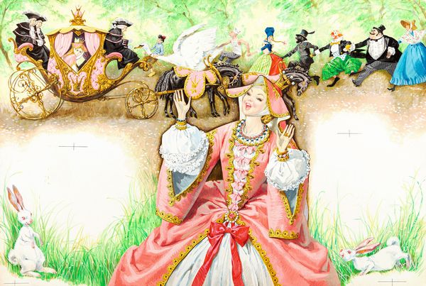 Libico Maraja : Cigno, appiccica!  - Asta Fairy Tales / Illustrazioni Originali - Associazione Nazionale - Case d'Asta italiane