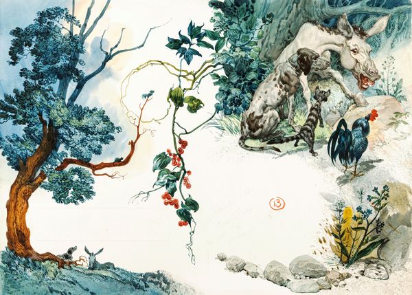 Ferri (Rino Ferrari) : I musicanti di Brema  - Asta Fairy Tales / Illustrazioni Originali - Associazione Nazionale - Case d'Asta italiane