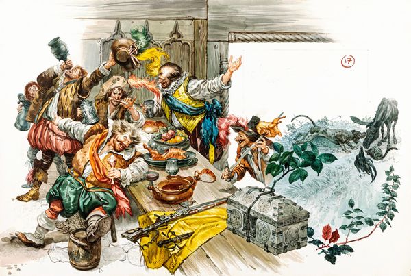 Ferri (Rino Ferrari) : I musicanti di Brema  - Asta Fairy Tales / Illustrazioni Originali - Associazione Nazionale - Case d'Asta italiane