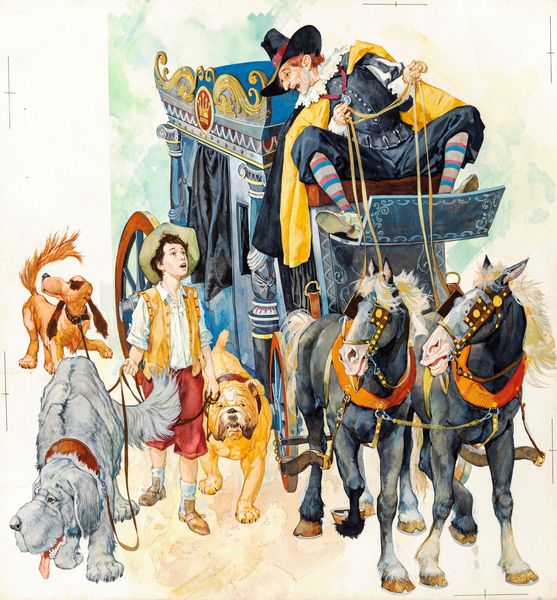 Sergio (Romano Rizzato) : I tre cani  - Asta Fairy Tales / Illustrazioni Originali - Associazione Nazionale - Case d'Asta italiane