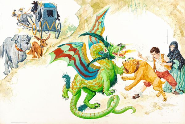 Sergio (Romano Rizzato) : I tre cani  - Asta Fairy Tales / Illustrazioni Originali - Associazione Nazionale - Case d'Asta italiane