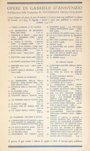 Gabriele D'Annunzio - Opere 25 Volumi  - Asta Libri Antichi e Stampe - Associazione Nazionale - Case d'Asta italiane