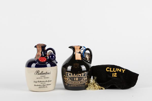 Scozia : Ballantines e Cluny Scotch Whisky Ceramic Decanter (2 BT)  - Asta Vini e Distillati - Associazione Nazionale - Case d'Asta italiane
