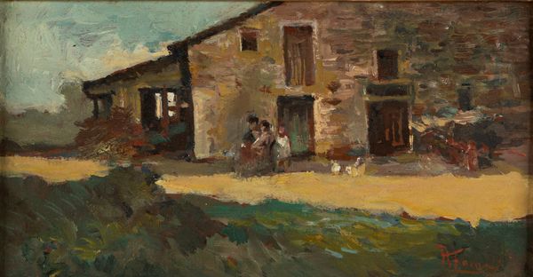 Ruggero Focardi : Famiglia in campagna  - Asta Arte Figurativa tra XIX e XX Secolo - Associazione Nazionale - Case d'Asta italiane