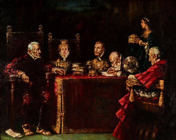 Salvador Sanchez Barbudo : Il contratto di matrimonio tra Isabella di Castiglia e Alfonso d'Aragona  - Asta Arte Figurativa tra XIX e XX Secolo - Associazione Nazionale - Case d'Asta italiane