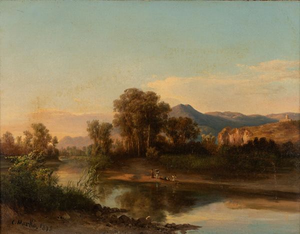 Carlo Markò il Giovane : Caprona, figure sull'Arno  - Asta Arte Figurativa tra XIX e XX Secolo - Associazione Nazionale - Case d'Asta italiane