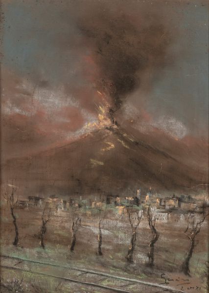 Giuseppe Casciaro : Il Vesuvio  - Asta Arte Figurativa tra XIX e XX Secolo - Associazione Nazionale - Case d'Asta italiane