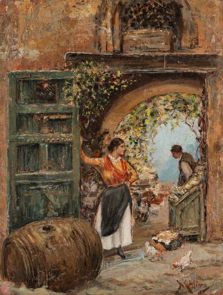 Vincenzo Migliaro : Fuori dall'osteria  - Asta Arte Figurativa tra XIX e XX Secolo - Associazione Nazionale - Case d'Asta italiane