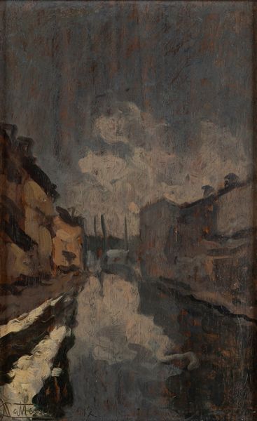 Achille Cattaneo : Naviglio a Milano  - Asta Arte Figurativa tra XIX e XX Secolo - Associazione Nazionale - Case d'Asta italiane