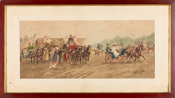 ACHILLE DOVERA : All'ippodromo  - Asta Arte Figurativa tra XIX e XX Secolo - Associazione Nazionale - Case d'Asta italiane