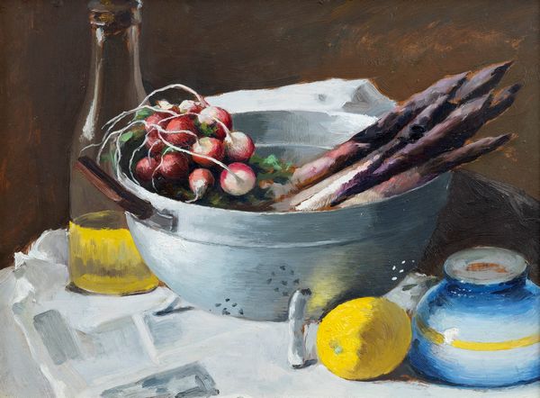 Antonio Moretti : Natura morta con asparagi e ravanelli  - Asta Arte Figurativa tra XIX e XX Secolo - Associazione Nazionale - Case d'Asta italiane