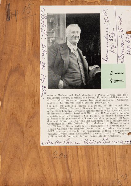 Lorenzo Gignous : Verso casa; Nel bosco  - Asta Arte Figurativa tra XIX e XX Secolo - Associazione Nazionale - Case d'Asta italiane