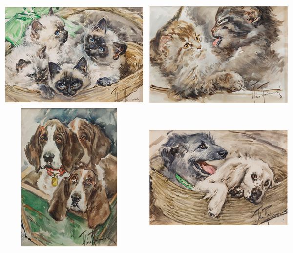 Aldo Raimondi : Cani e gatti  - Asta Arte Figurativa tra XIX e XX Secolo - Associazione Nazionale - Case d'Asta italiane