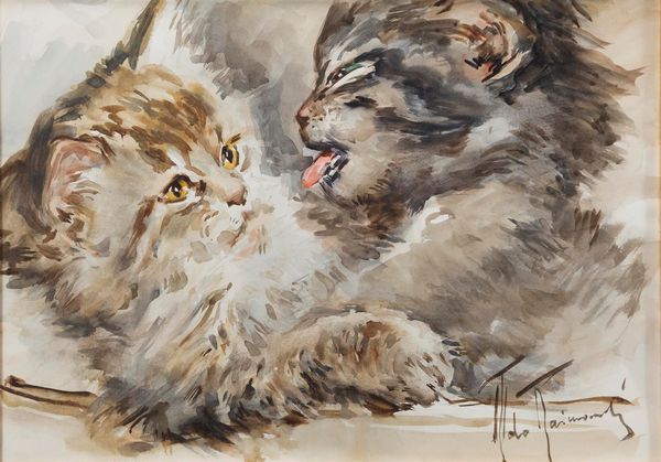 Aldo Raimondi : Cani e gatti  - Asta Arte Figurativa tra XIX e XX Secolo - Associazione Nazionale - Case d'Asta italiane