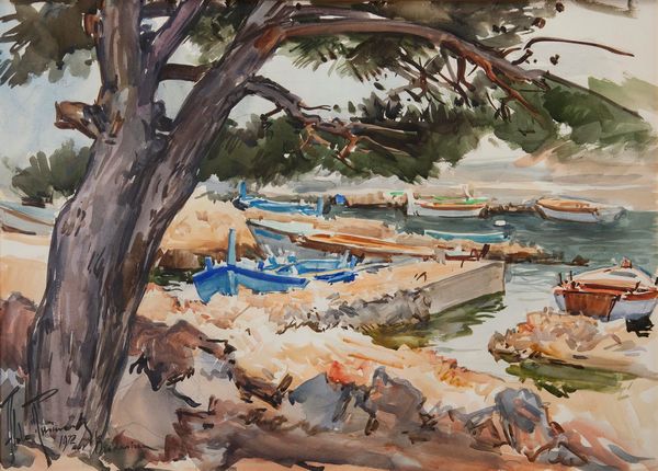 Aldo Raimondi : Vedute con barche  - Asta Arte Figurativa tra XIX e XX Secolo - Associazione Nazionale - Case d'Asta italiane